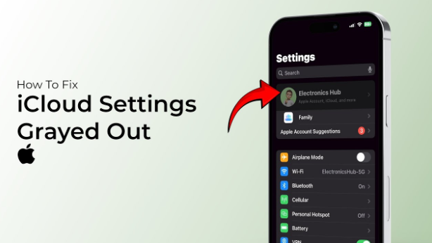 My iCloud Greyed Out